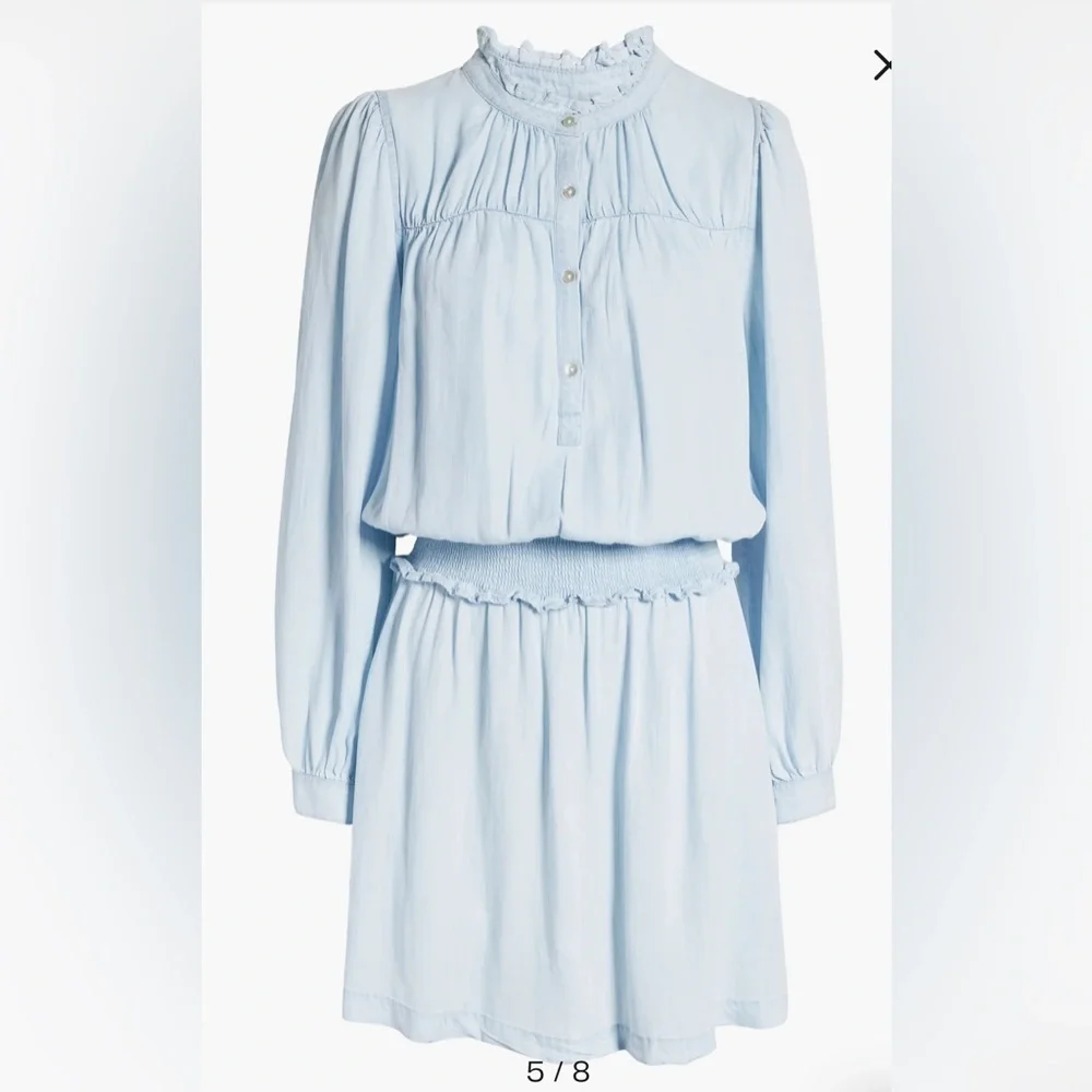 Rails Shawna Smocked Waist Chambray Minidress- size M